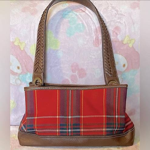 Tommy Hilfiger Vintage Premium designer handbag plaid and leather (unused) RARE