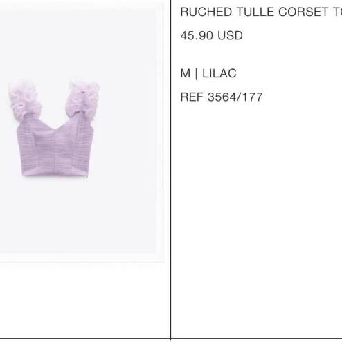 ZARA NWT  RUCHED TULLE CORSET TOP