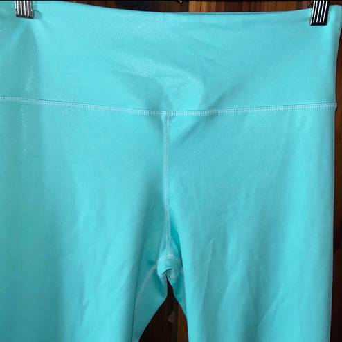 Zyia Active Turquoise Metallic High Rise Full Length Leggings