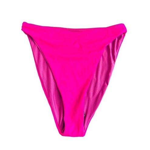 Beach Riot NEW  High Waisted Swim Bikini Bottom Fuchsia Rose Pink Size XS