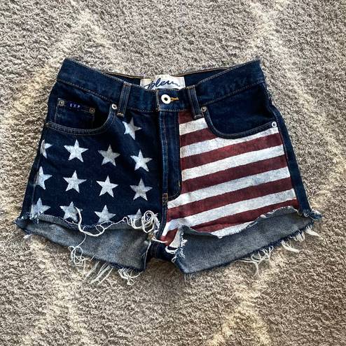 EXPRESS DIY American Flag Painted Short Shorts