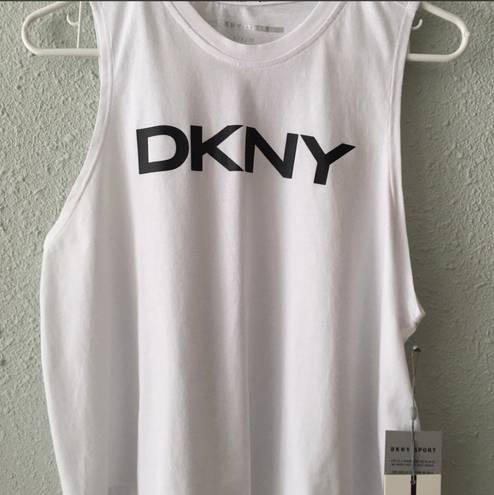 DKNY NWT sport logo crew neck workout tank top -S