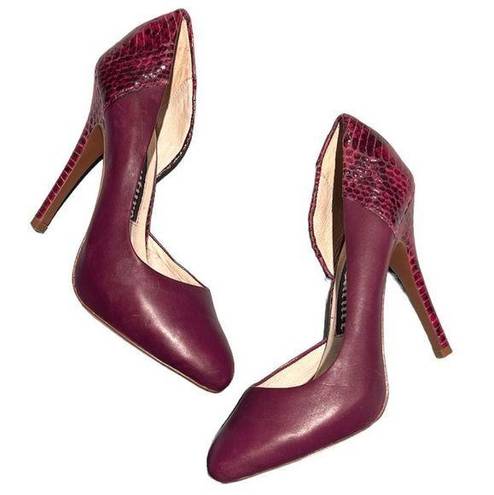 Juicy Couture  Leather Plum & Python Heels Size 7.5.  B56