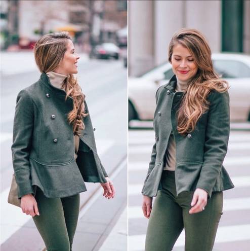 Banana Republic Italian Wool Peplum Military Jacket