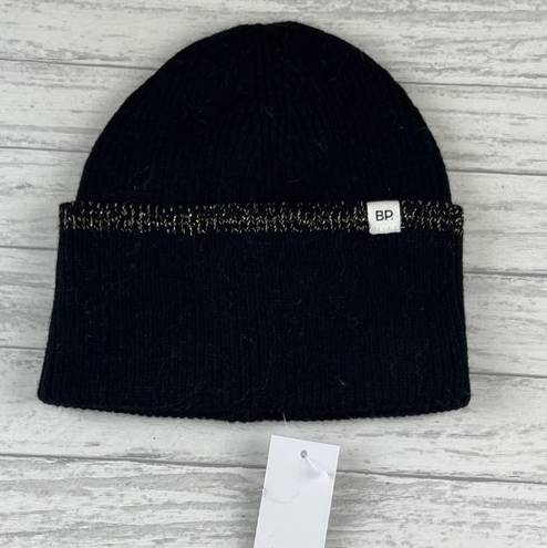 BP Nordstrom Womens Beanie Hat Ribbed Black