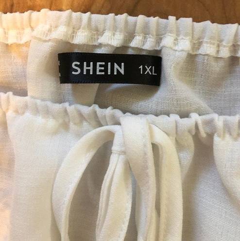 SheIn Cute White Peasant Top