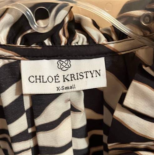 Tuckernuck  Chloe Kristyn Black Zebra Zoe Blouse