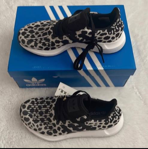 Adidas Swift Run Leopard-Print Shoe, Size: 7.5