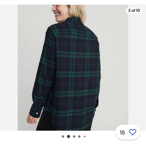 Old Navy Plaid Flannel Boyfriend Fit Shirt