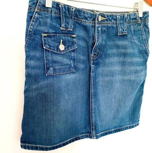 Polo Vintage Y2K  Ralph Lauren Carolyn Cotton Blue Jeans Denim Mini Skirt Sz 6