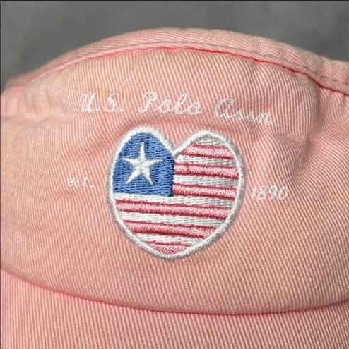 U.S. Polo Assn. U. S. Polo peach color visor heart shaped US flag