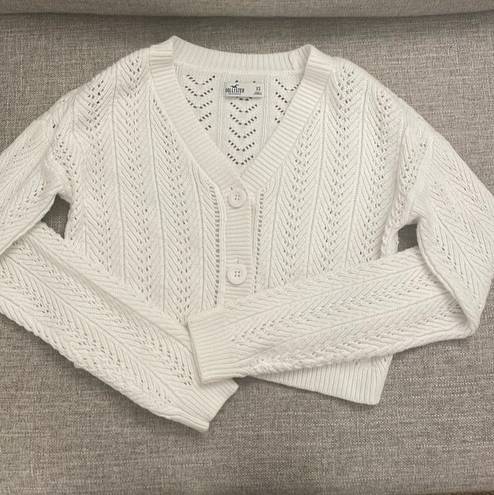 Hollister White Crop Sweater