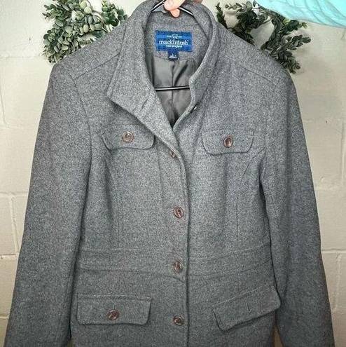 Mackintosh New England | women wool gray trench coat vintage Size L