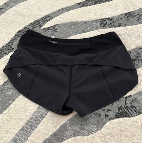 Lululemon Black Speed Up Shorts 2.5”