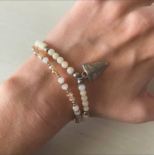 Madewell Set of two beaded Bohemian shark tooth bracelets