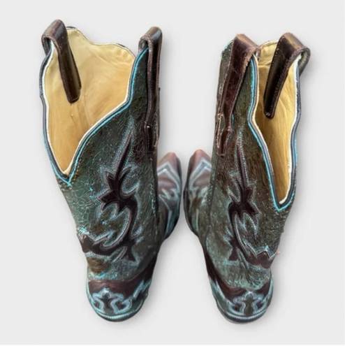 Corral Turquoise Inlay Leather Cowboy Boots