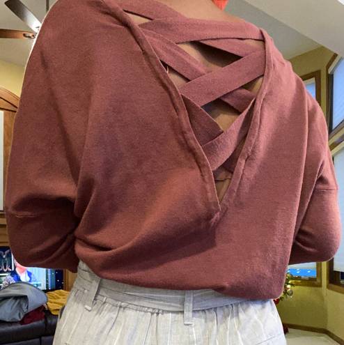 Dry Goods Burgundy Open Back Long Sleeve