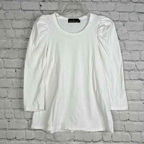 Tuckernuck  Pomander Place VESTY Blouse/Top Puff Sleeve Size XS White