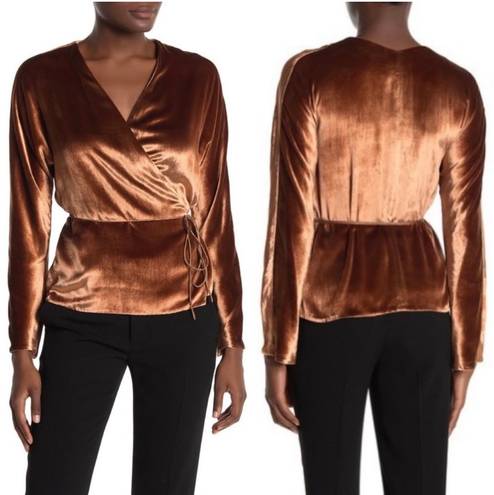 Vince Panne Wrap Velvet Top Size Small