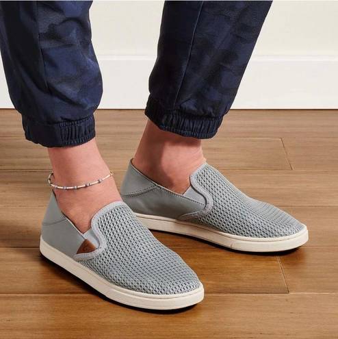 Olukai  Pehuea Slip On Shoes Gray Comfort Sneakers Loafer Folding Heel women 6.5