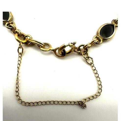 Onyx 12k gold filled  black  link bracelet