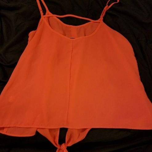 Candie's Coral Spaghetti Strap Sheer Cami Medium