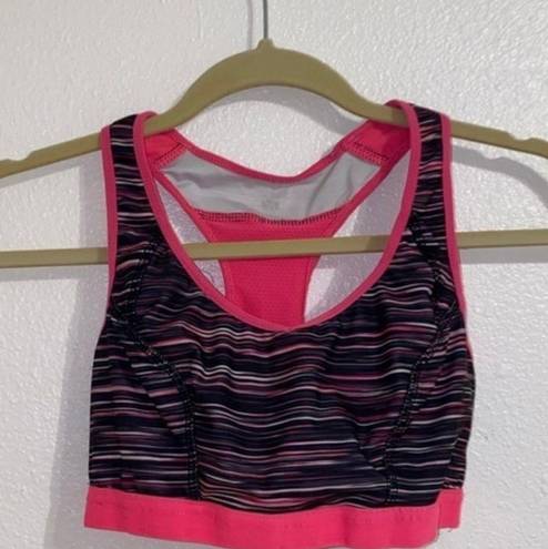 Bally Total Fitness Neon Pink Athletic Sport Bra Size Medium