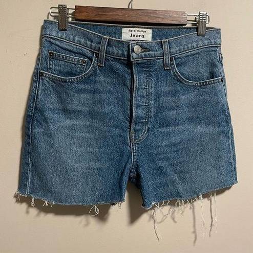 Reformation  Cut Off Button Fly Raw Hem Shorts- Size 27