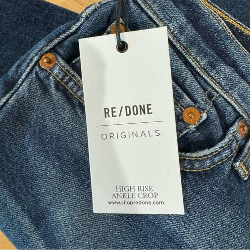 RE/DONE NWT  High Rise Ankle Crop Jeans Midnight Blue Size 29