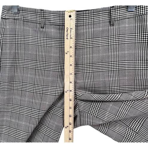 Lafayette 148  Dalton Pants Womens Size 8 Black White Houndstooth Plaid Wide Leg