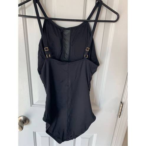 La Blanca  black bikini medium black cut out one piece