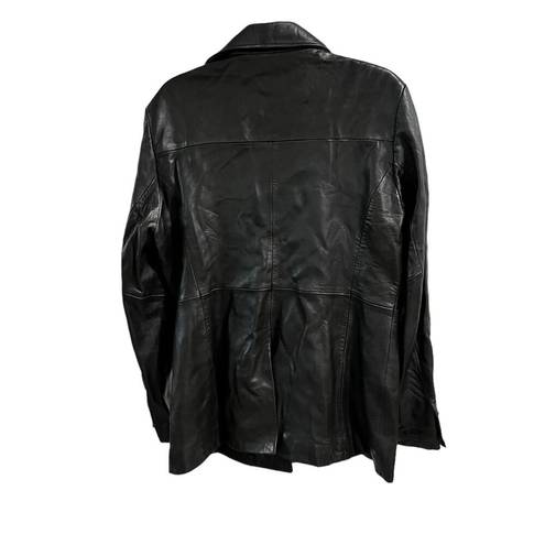 Marc New York  Andrew Marc Vintage 1980s Black Soft Leather Jacket Womens XL Goth