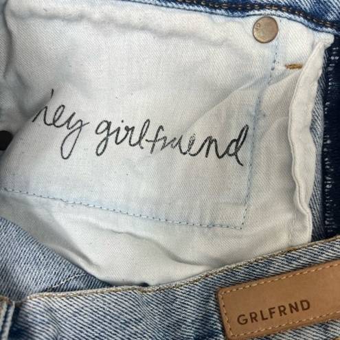 GRLFRND  Tatum Jeans High Rise Cropped Distressed in Overdrive Size 28