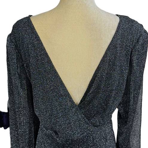 Torrid  Knit Glitter Lurex Surplice Peplum Top Size 4X NWT