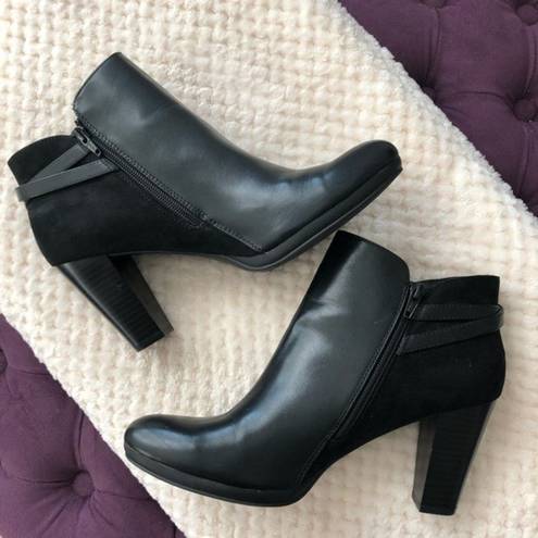 Andrew Geller  Booties Keira Black Ankle Block Heel Boots Size 11M