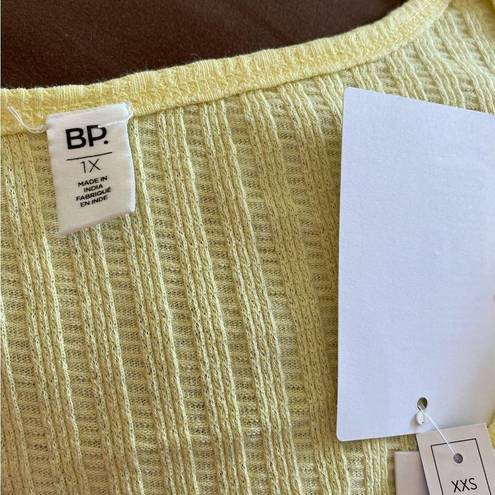 BP NWT  yellow lemonade Henley crop top 1X