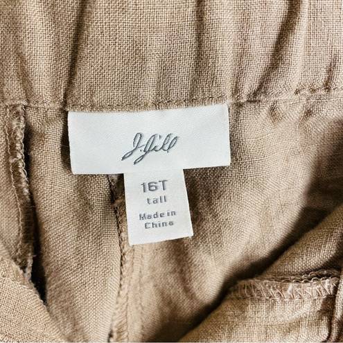 J.Jill  100% Linen High Rise Casual Trousers Camel size 16T