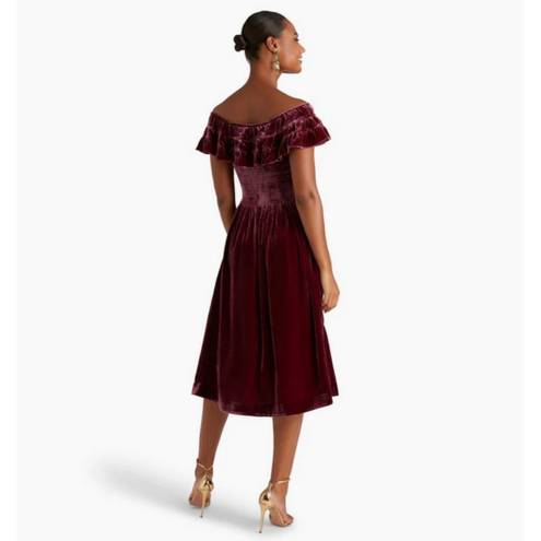 Hill House 💕💕 The Akilah Nap Dress ~ Burgundy Velvet Small S NWT