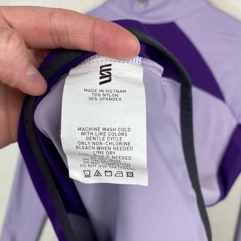 Second Skin Women's  Long Sleeve 1/2 Zip Purple Athletic Training Pullover-Medium