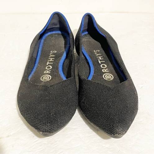 Rothy's ROTHY’S Size 7.5 ‘THE POINT’ WOMEN’S SOLID BLACK BALLET FLATS POINTED TOE