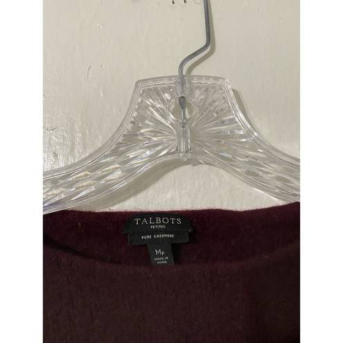 Talbots  Quiet Luxury Cashmere Sweater Womens PM Purple 3/4 Sleeve Minimalist