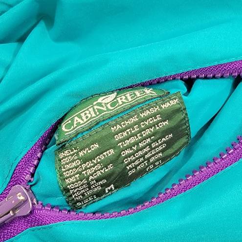 Cabin creek  Vintage Reversible Zip Up Light Teal Purple Oversized Jacket Size M