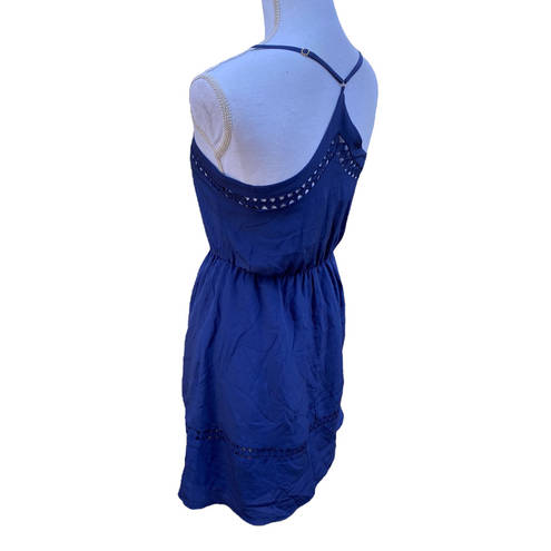 Aryn K  Blue Silk Dress Racerback Fit And Flare Women's Size Extra Small