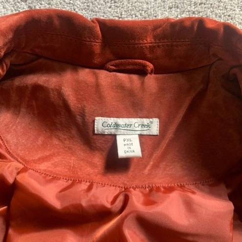Coldwater Creek VTG Leather Suede Blazer Rusty Orange Jacket Boho Size L