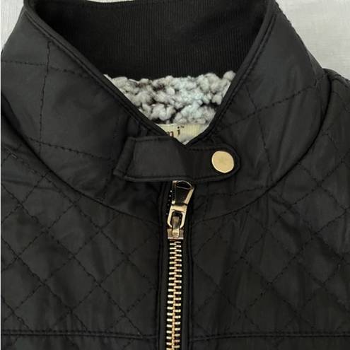 Miami  Black Quilted Sherpa Lined Vest