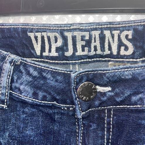 Vip Jeans Ladies Size 13/14 Highly Distressed Denim Destroyed Tattered Acid Wash