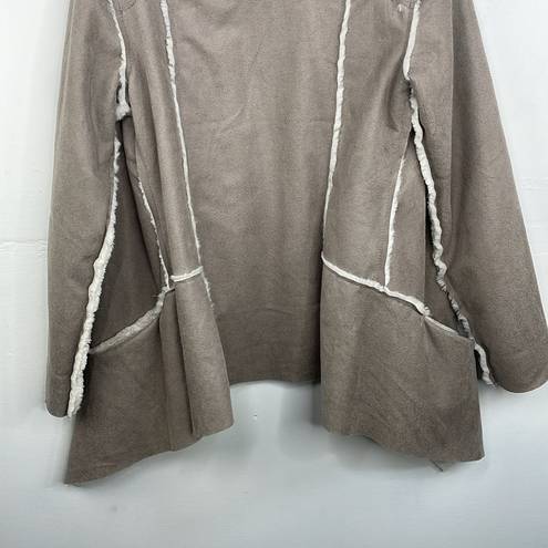 Cavalini  Gray Faux Suede Faux Fur Jacket Size Medium