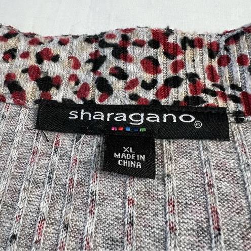 Sharagano  Women's XL Boat Neck Blouse Long-Sleeve Ribbed Top