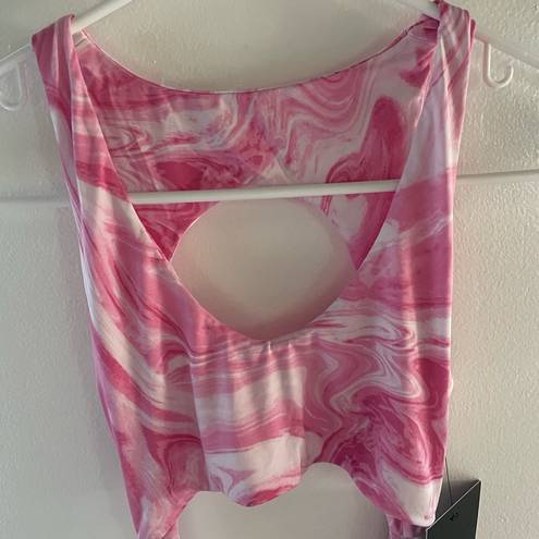 Naked Wardrobe NWT  Pink Ocean Cut Out One Piece Swimsuit