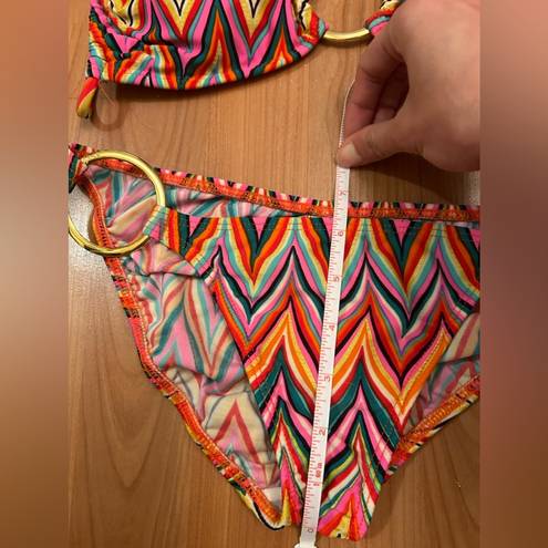 Luli Fama Lili Fama colorful matching bikini with gold rings size S